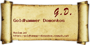 Goldhammer Domonkos névjegykártya